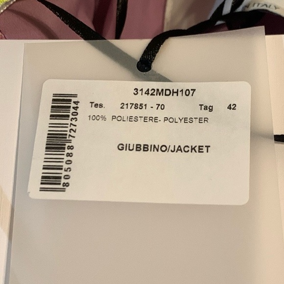 MSGM NWT Purple/Pink Snakeskin Pattern Boxy Bomber Style Jacket Size 42IT / 6US - Picture 9 of 9